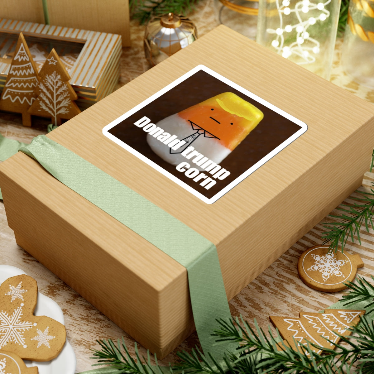 Whimsical Kiss-Cut Stickers - Fun Donald Trump Corn Design, Laptop Decor, Party Favors, Gift Idea, Political Humor