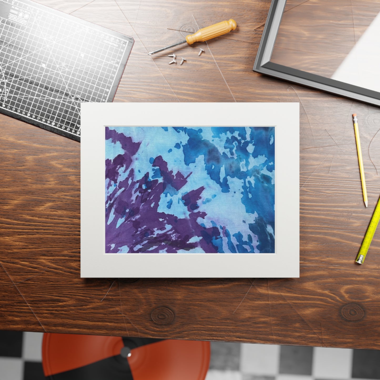 Blue & purple tye dye print