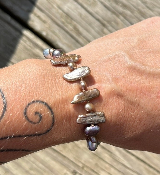 Champagne pearl bracelet