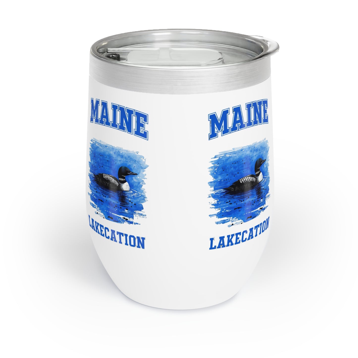 Wine Tumbler, Maine Theme Outdoor Enthusiasts Loon Vacation, Gift for Wine Lovers, Insulated Cup, Travel Mug, Camping Drinkware, Cabin Decor