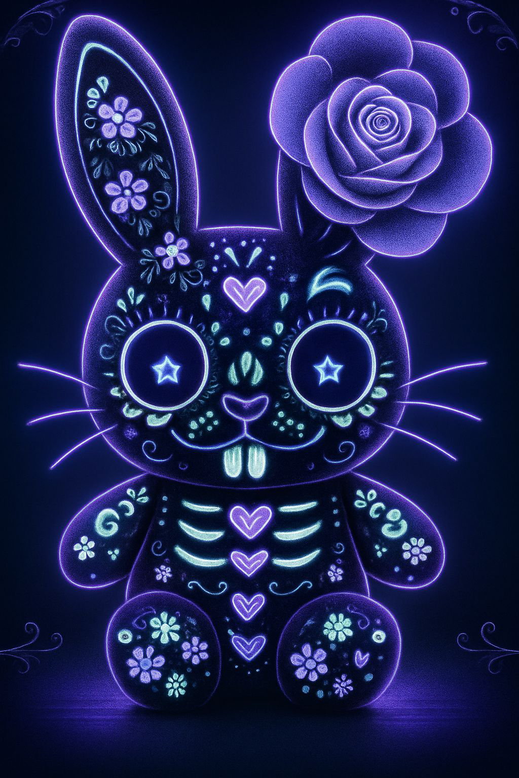 Dark festive bunny digital download