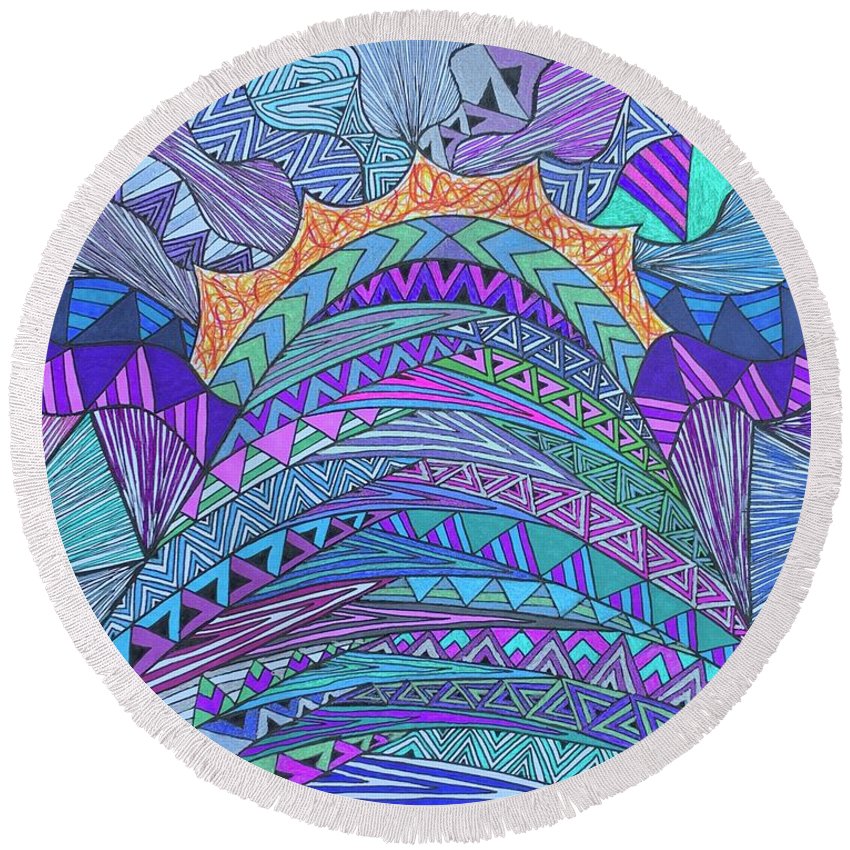 Mountain High - Round Beach Towel