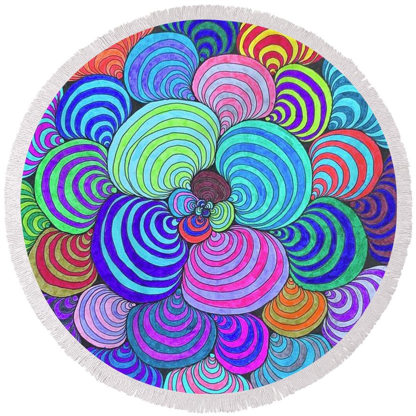 Watch Your Step - Round Beach Towel