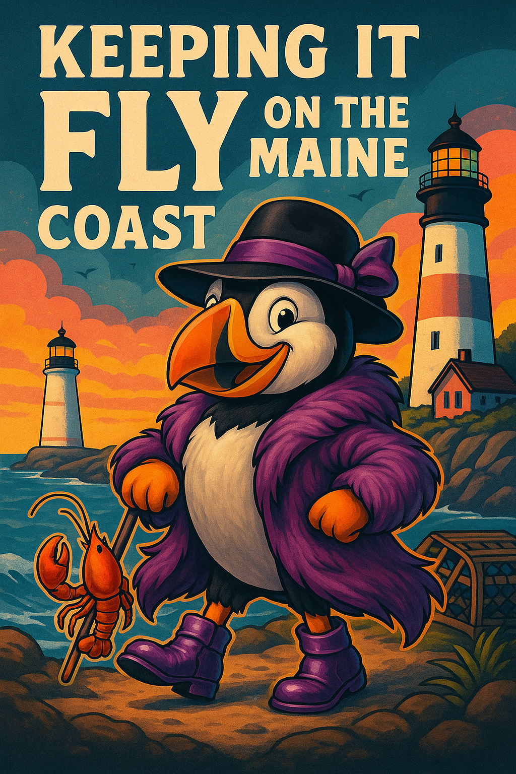 Maine coast puffin digital download