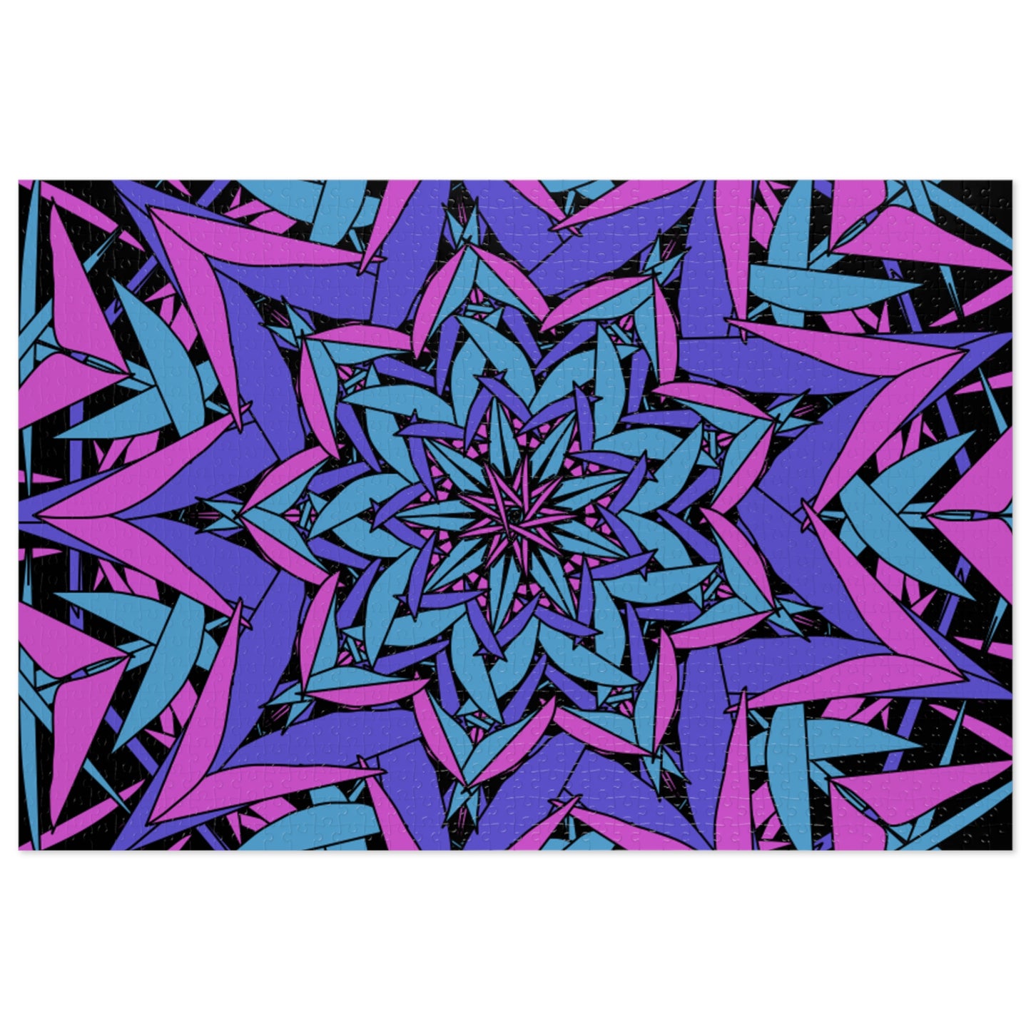 Vibrant Kaleidoscope Jigsaw Puzzle with Tin - Relaxing Fun, Unique Home Decor, Gift for Puzzle Lovers, Family Game Night, Mindful Activity