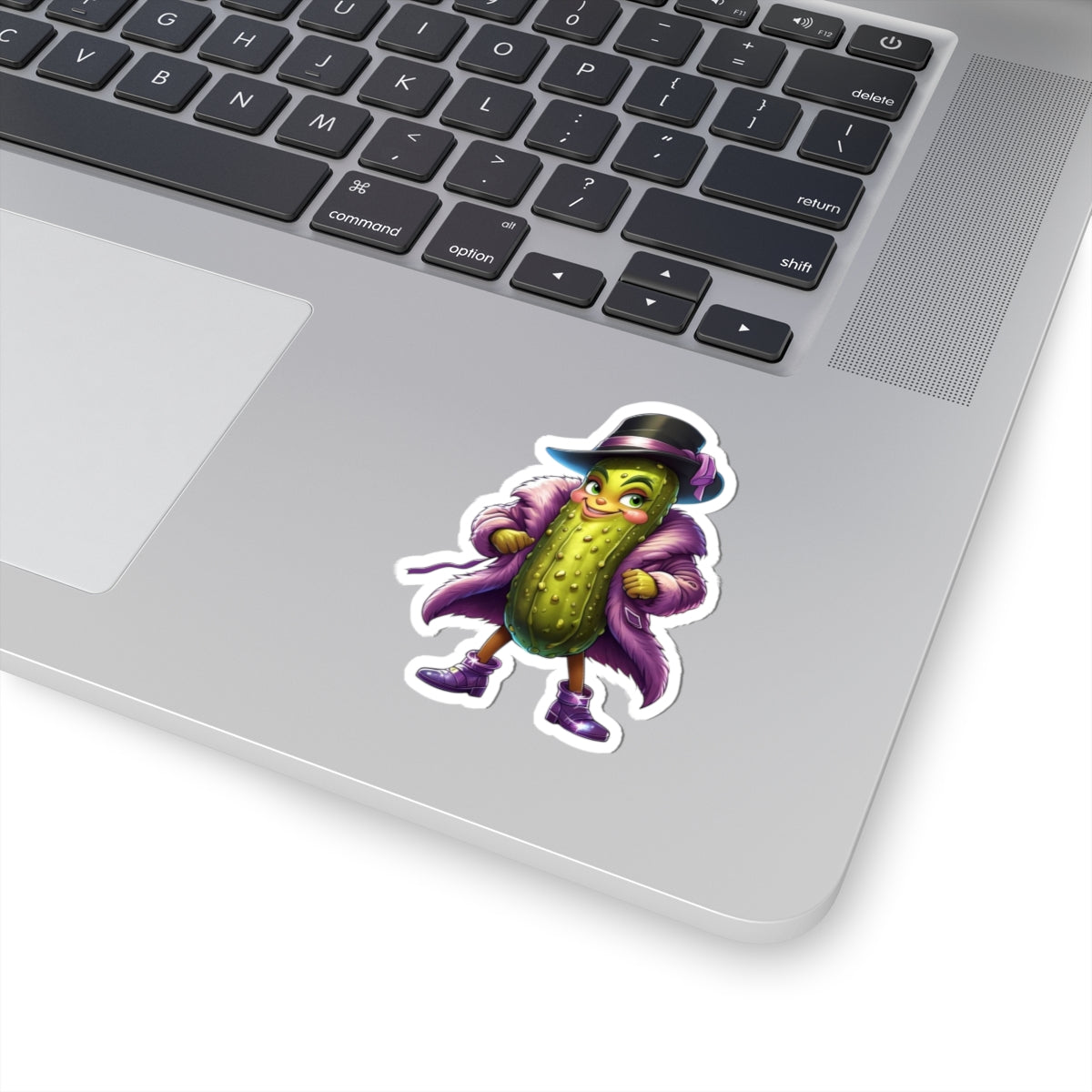 Pimp pickle Fun Pickle Character Kiss-Cut Stickers, Quirky Laptop Decals, Unique Gift for Veggie Lovers, Playful Home Decor