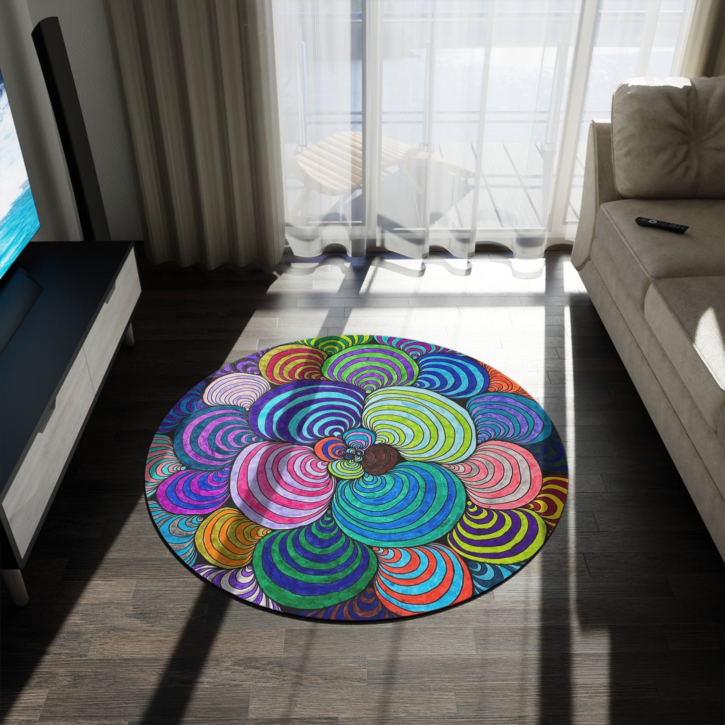 Happy clam Round Rug