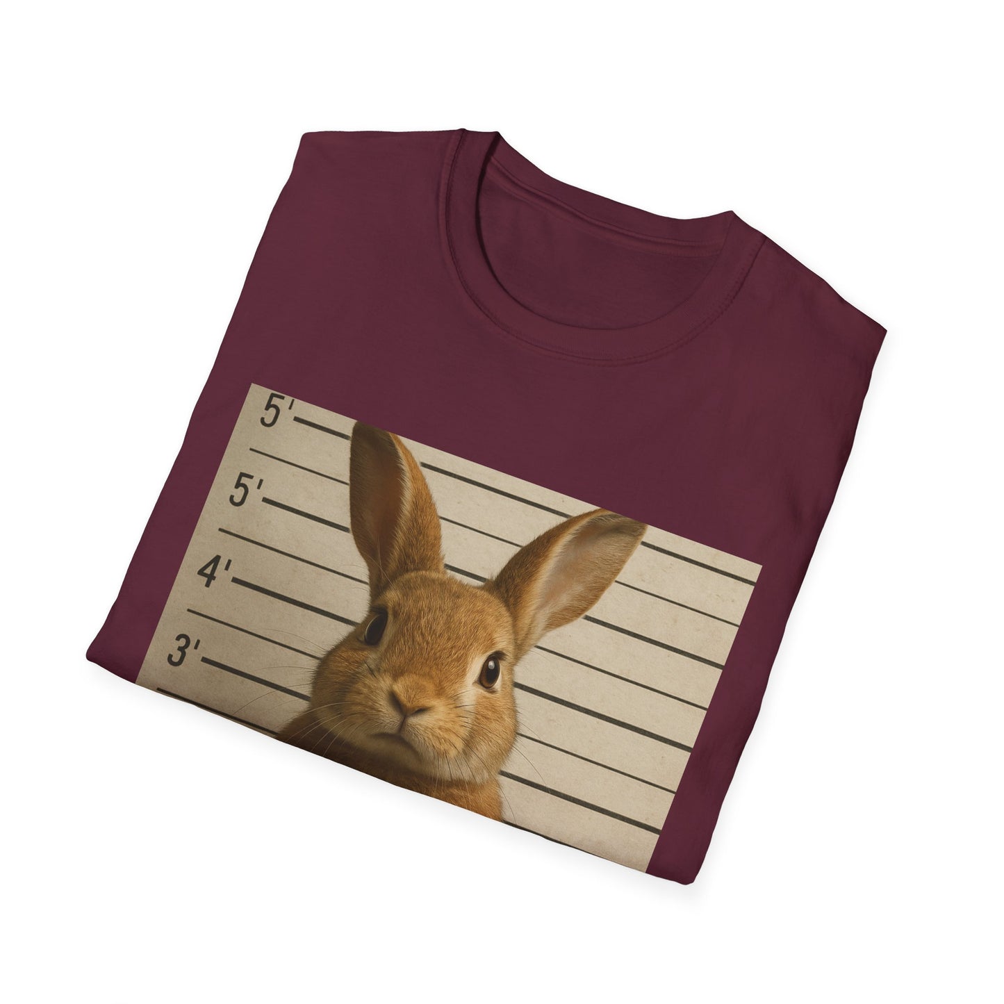 Funny Bunny Graphic Tee, Rabbit Lover Shirt, Cute Unisex Softstyle T-Shirt, Easter Gift for Him or Her, Animal Print Tee, Funny Bunny Rabbit