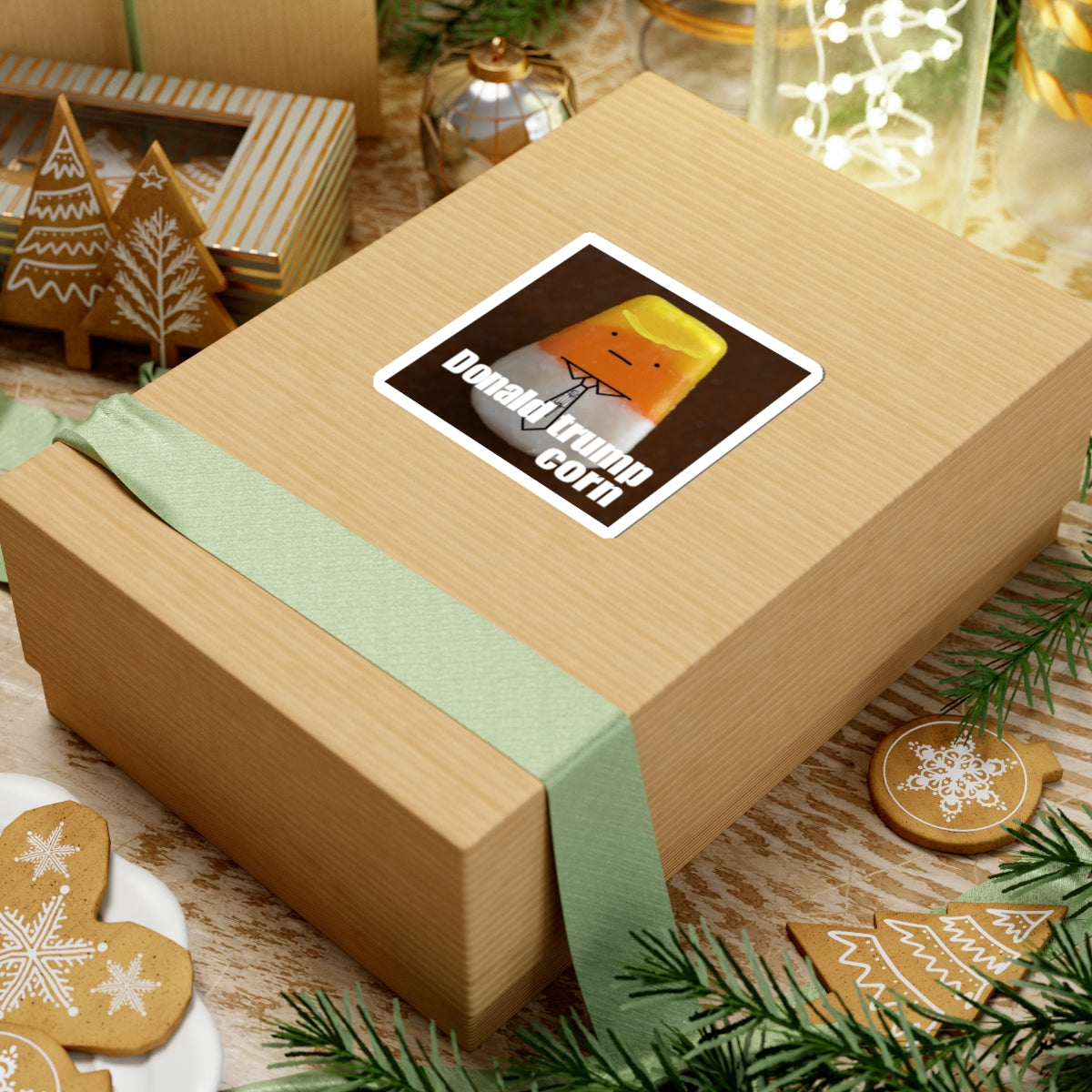 Whimsical Kiss-Cut Stickers - Fun Donald Trump Corn Design, Laptop Decor, Party Favors, Gift Idea, Political Humor