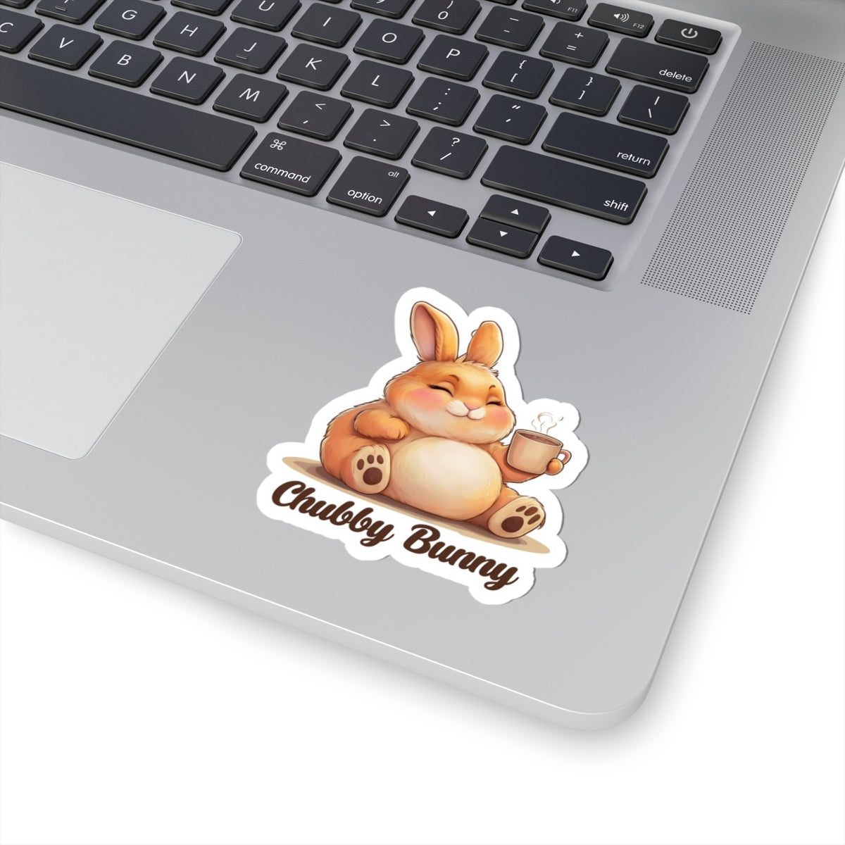 Funny Chubby Bunny Sticker, Cute Rabbit Decal, Humorous Animal Print, Quirky Laptop Decor, Hilarious Water Bottle Label, Unique Car Window