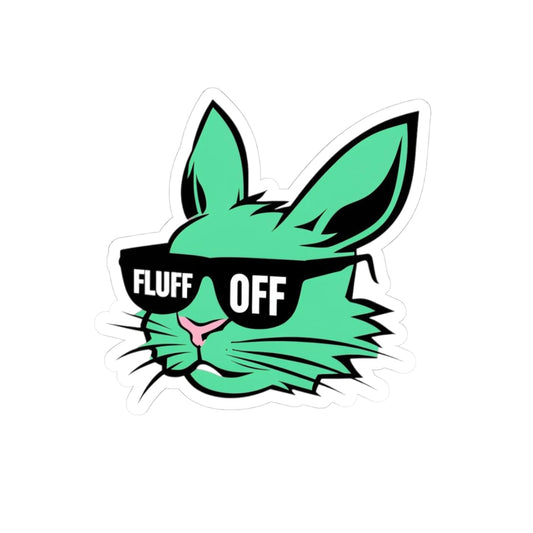 Cool Fluff Off Rabbit Stickers | Trendy Laptop Decals, Aesthetic Gifts, Funny Stickers for Teens, Unique Art for Easter, Party Decor