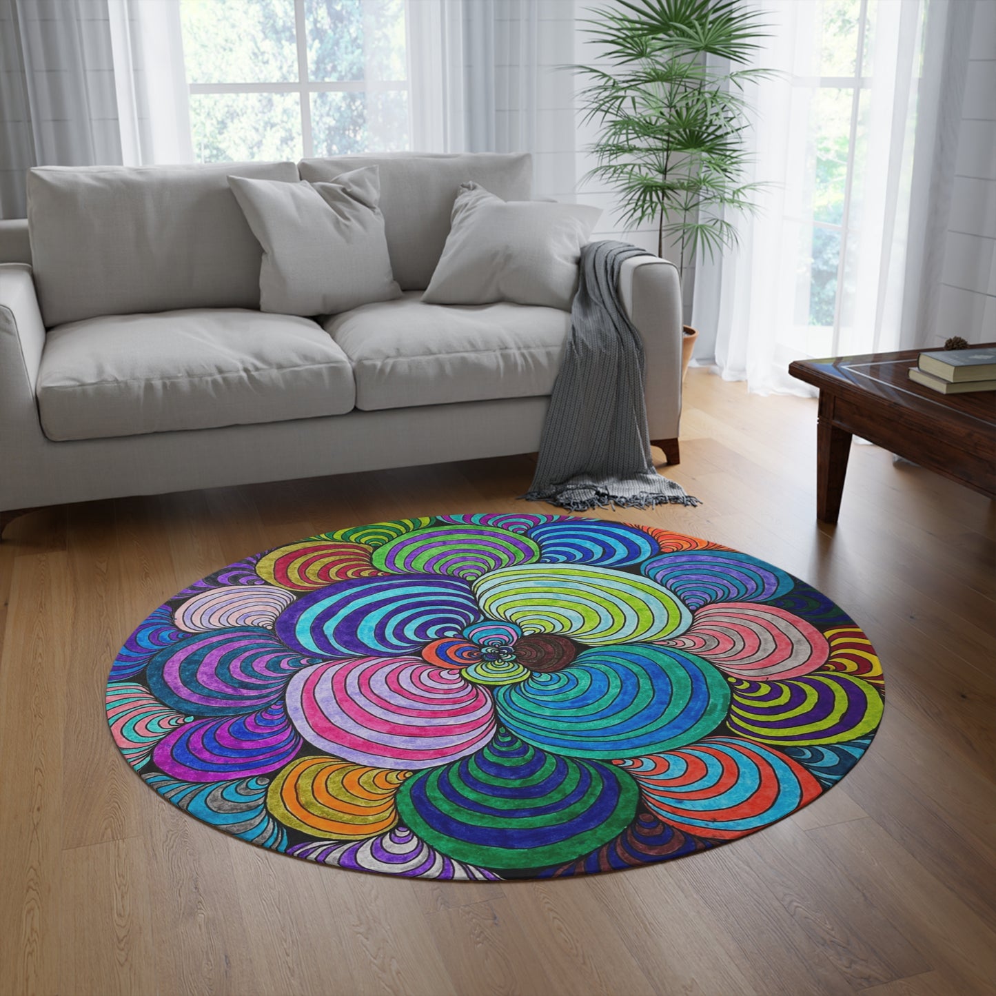 Happy clam Round Rug
