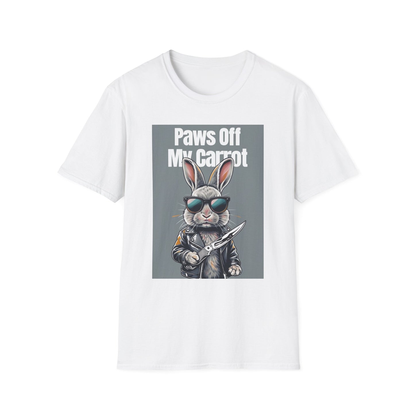 Funny Bunny Quote Unisex T-Shirt, Bunny Paws Off My Carrot Tee, Rabbit Lover Gift Shirt, Cute Animal Graphic Top