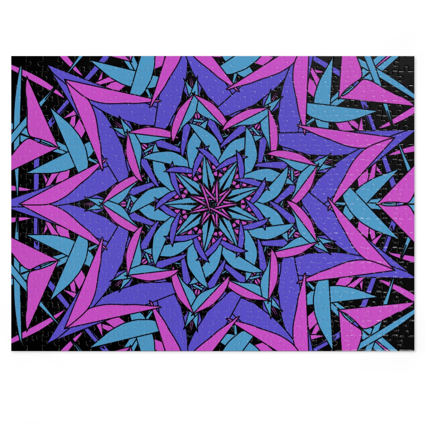 Vibrant Kaleidoscope Jigsaw Puzzle with Tin - Relaxing Fun, Unique Home Decor, Gift for Puzzle Lovers, Family Game Night, Mindful Activity