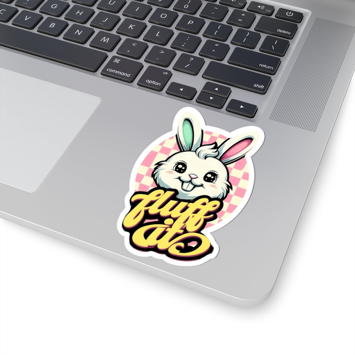 Whimsical Bunny Kiss-Cut Stickers - Perfect for Easter, Kids' Parties, Laptop Decor, Gifts, & Scrapbooking, 'fluff it' Design
