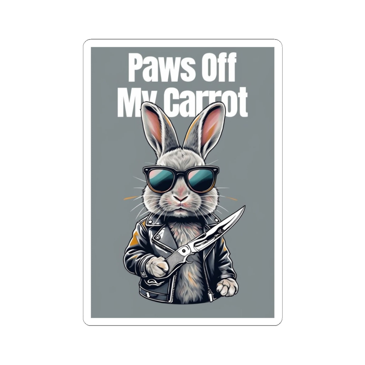 Paws Off My Carrot Stickers, Funny Rabbit Design, Cool Gift for Animal Lovers, Laptop Decals, Home Decor, Cute Gifts