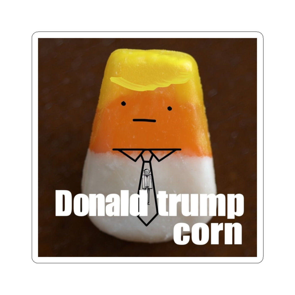 Whimsical Kiss-Cut Stickers - Fun Donald Trump Corn Design, Laptop Decor, Party Favors, Gift Idea, Political Humor