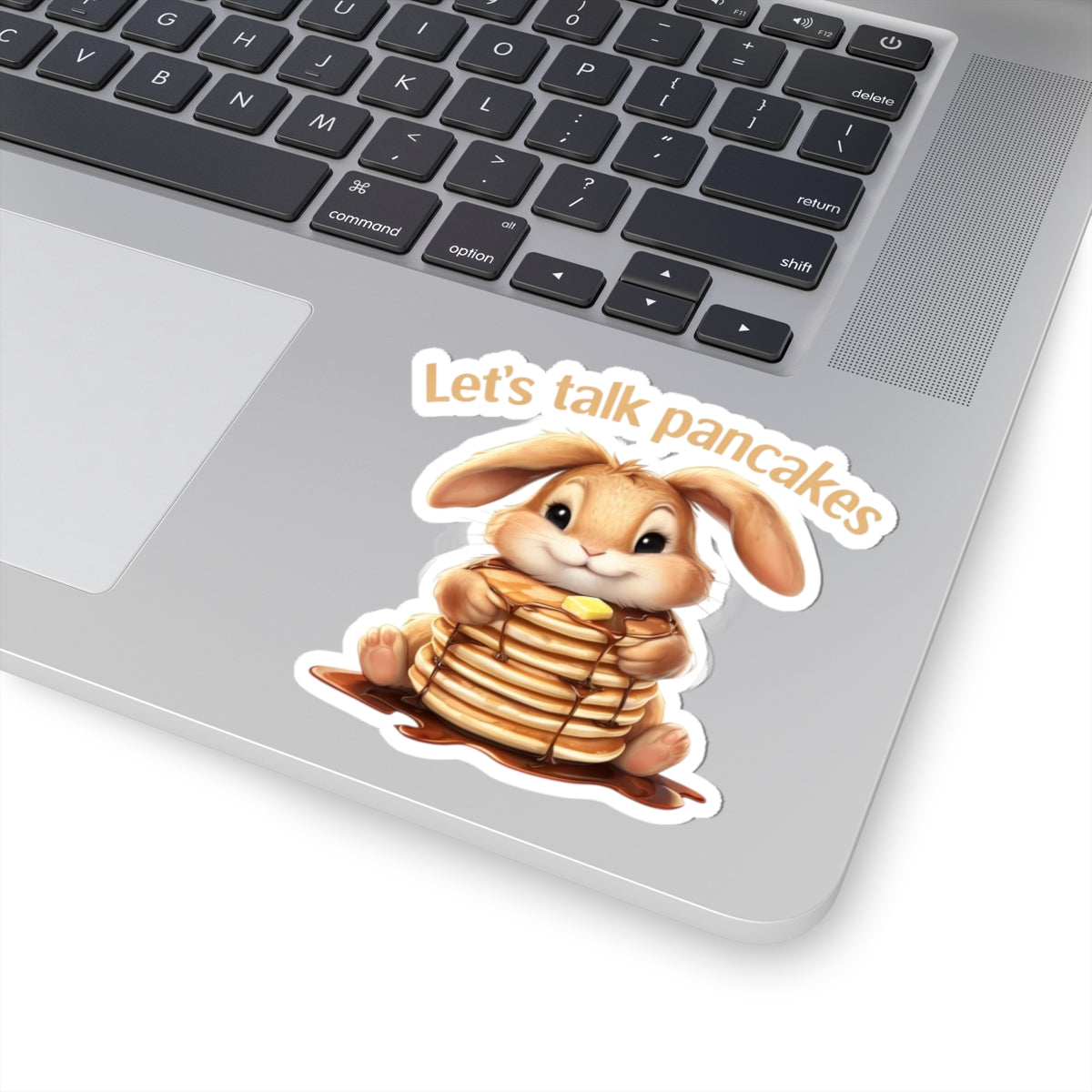 Pancakes Bunny Kiss-Cut Sticker, Cute Laptop Decal, Foodie Gift, Vinyl Journal Sticker, Scrapbook Label