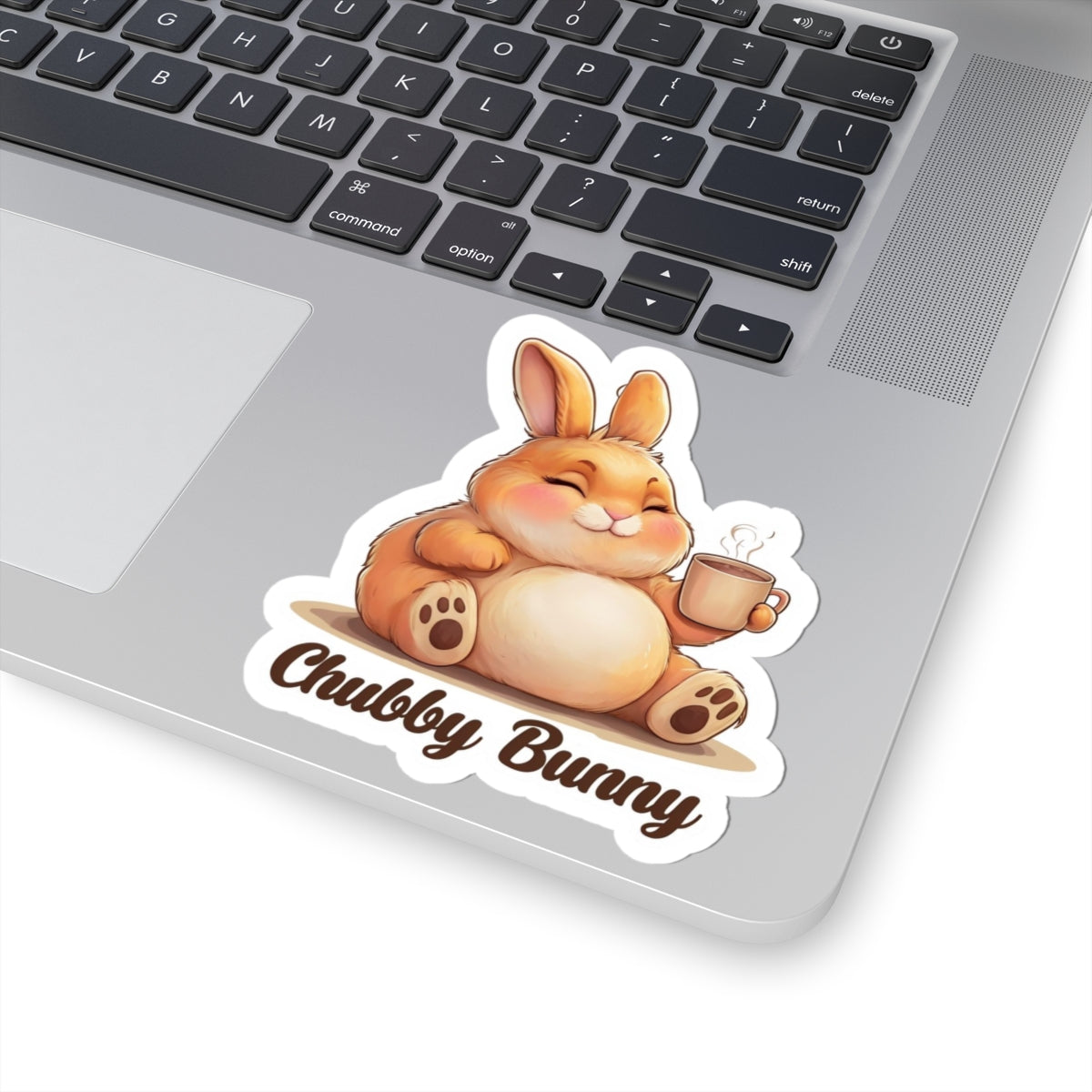 Funny Chubby Bunny Sticker, Cute Rabbit Decal, Humorous Animal Print, Quirky Laptop Decor, Hilarious Water Bottle Label, Unique Car Window
