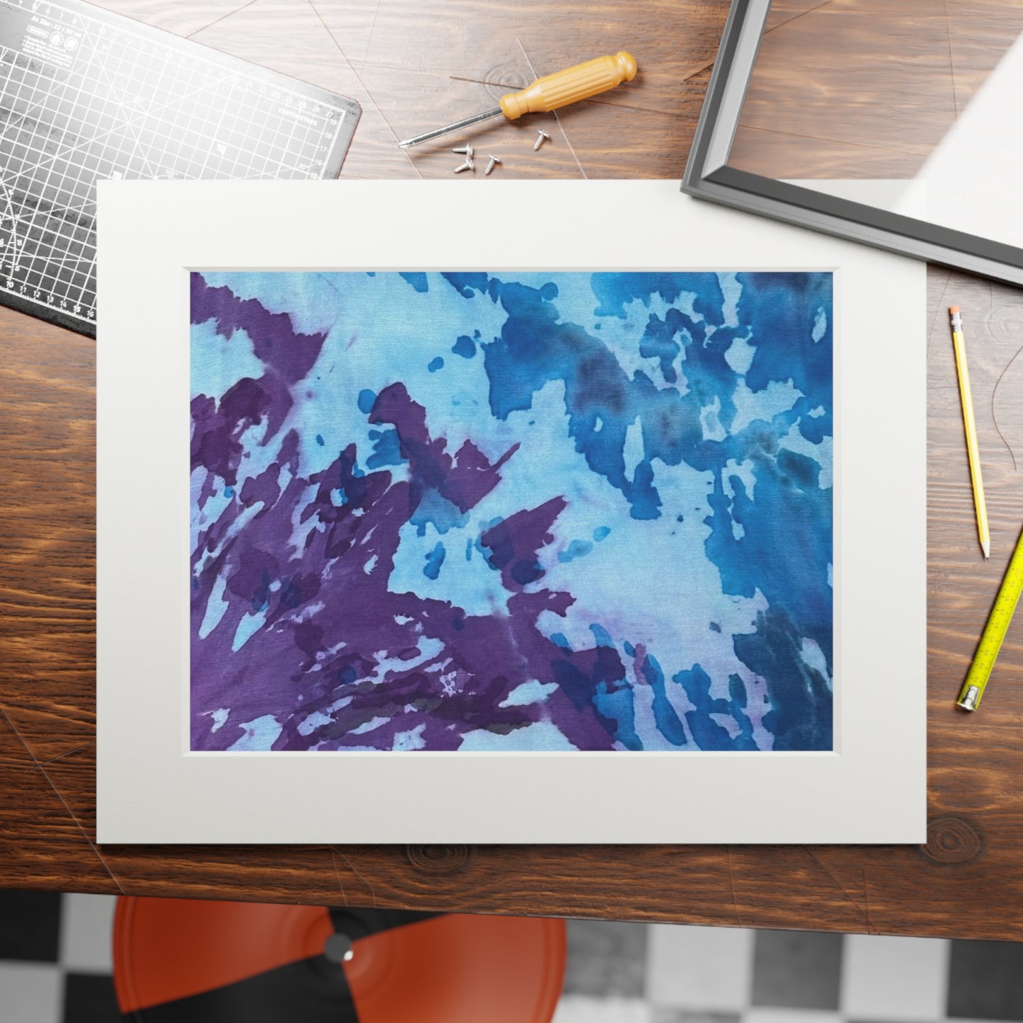 Blue & purple tye dye print