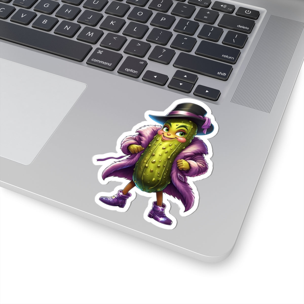 Pimp pickle Fun Pickle Character Kiss-Cut Stickers, Quirky Laptop Decals, Unique Gift for Veggie Lovers, Playful Home Decor