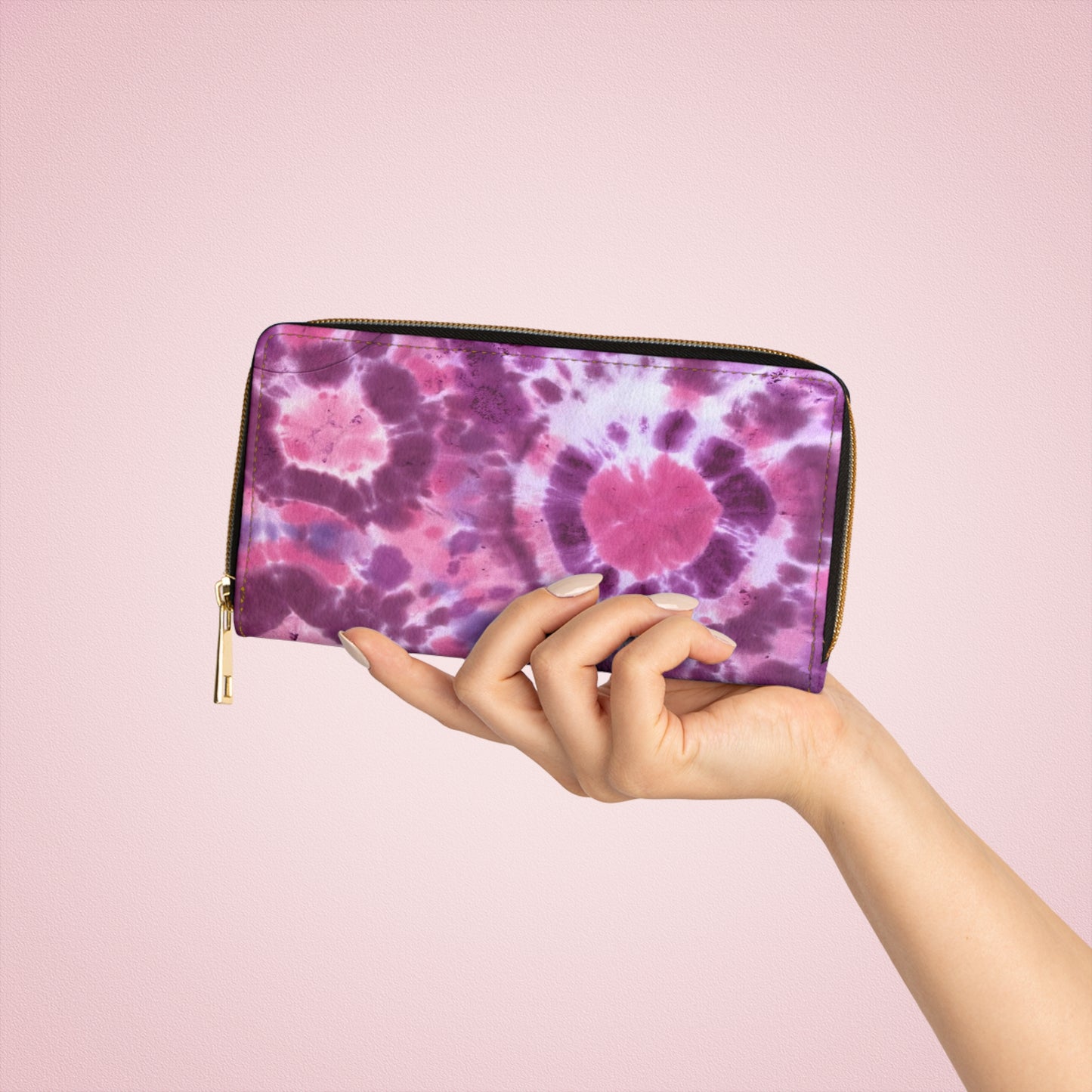 Pink Tye dye Zipper Wallet