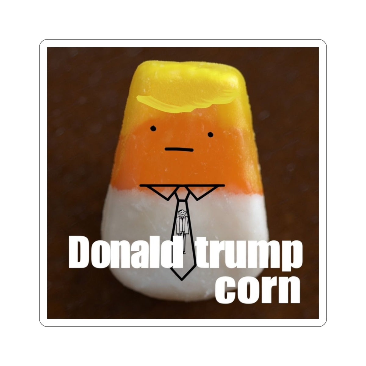Whimsical Kiss-Cut Stickers - Fun Donald Trump Corn Design, Laptop Decor, Party Favors, Gift Idea, Political Humor