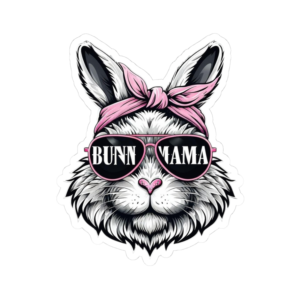 Trendy Bunn Mama Kiss-Cut Stickers, Cute Bunny Decor, Laptop Sticker, Gift for Bunny Lovers, Fun Home Decor, Easter Gift