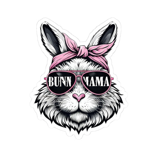 Trendy Bunn Mama Kiss-Cut Stickers, Cute Bunny Decor, Laptop Sticker, Gift for Bunny Lovers, Fun Home Decor, Easter Gift