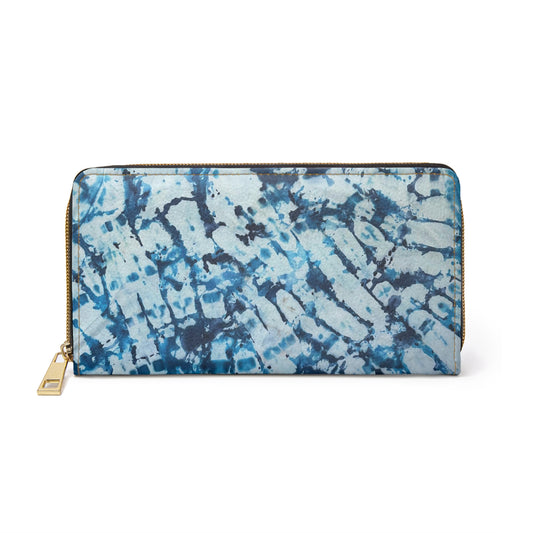 Blue and white Tye dye Zipper Wallet