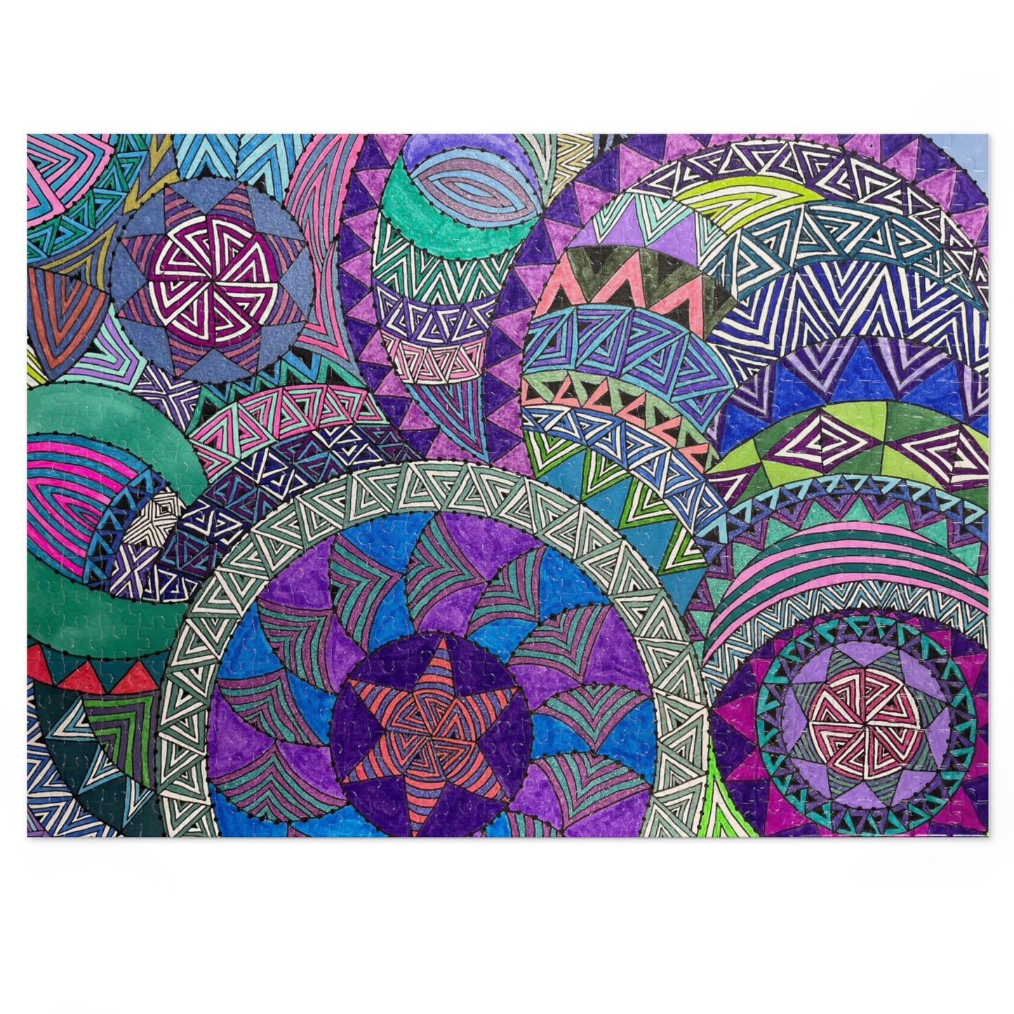 Vibrant Mandala Jigsaw Puzzle with Tin - Perfect Gift for Puzzle Lovers, Home Decor, Family Fun, Mindfulness Activity, Birthday Gift