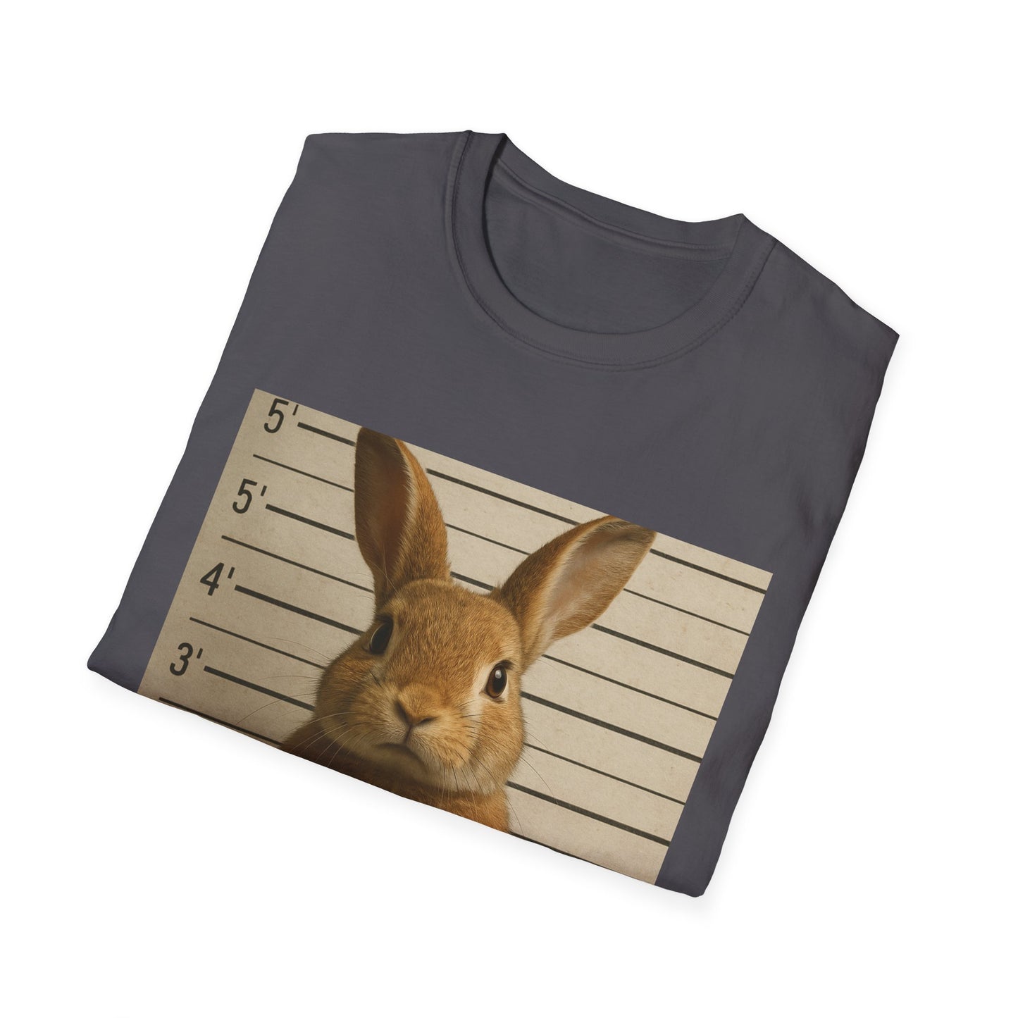Funny Bunny Graphic Tee, Rabbit Lover Shirt, Cute Unisex Softstyle T-Shirt, Easter Gift for Him or Her, Animal Print Tee, Funny Bunny Rabbit