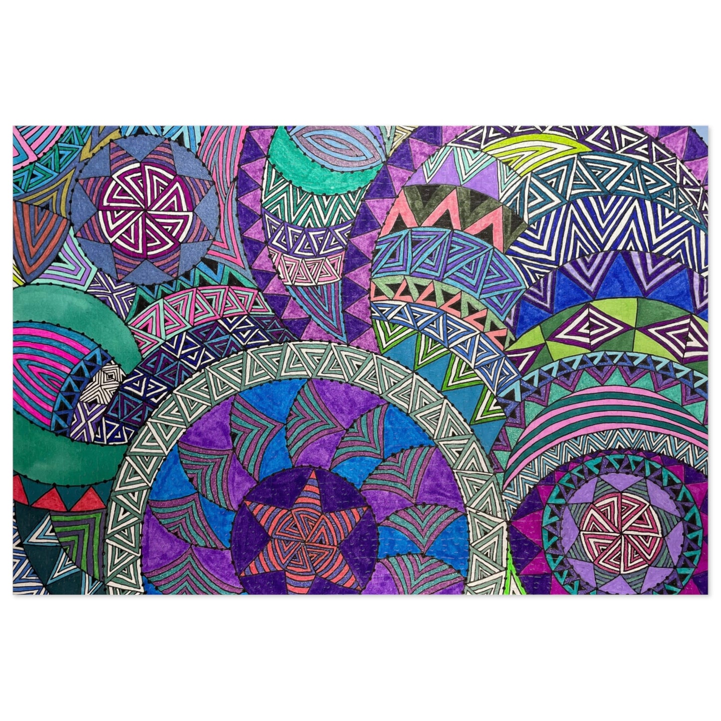 Vibrant Mandala Jigsaw Puzzle with Tin - Perfect Gift for Puzzle Lovers, Home Decor, Family Fun, Mindfulness Activity, Birthday Gift
