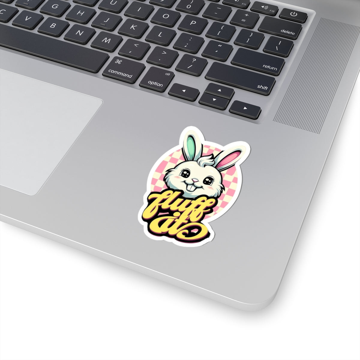Whimsical Bunny Kiss-Cut Stickers - Perfect for Easter, Kids' Parties, Laptop Decor, Gifts, & Scrapbooking, 'fluff it' Design