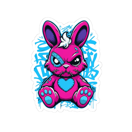Cute Graffiti Bunny Kiss-Cut Stickers, Perfect for Laptop Decor, Halloween, Gift for Kids, Wall Art, Scrapbooking