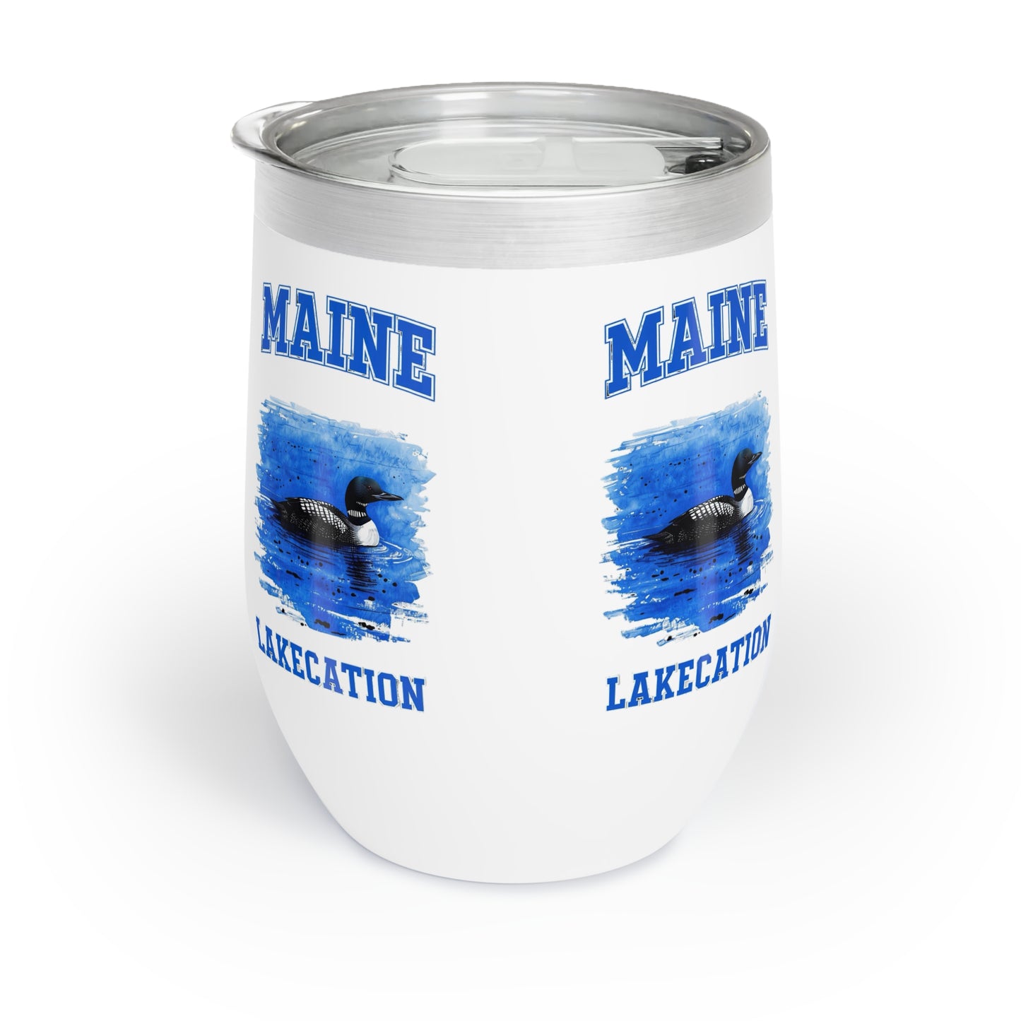 Wine Tumbler, Maine Theme Outdoor Enthusiasts Loon Vacation, Gift for Wine Lovers, Insulated Cup, Travel Mug, Camping Drinkware, Cabin Decor