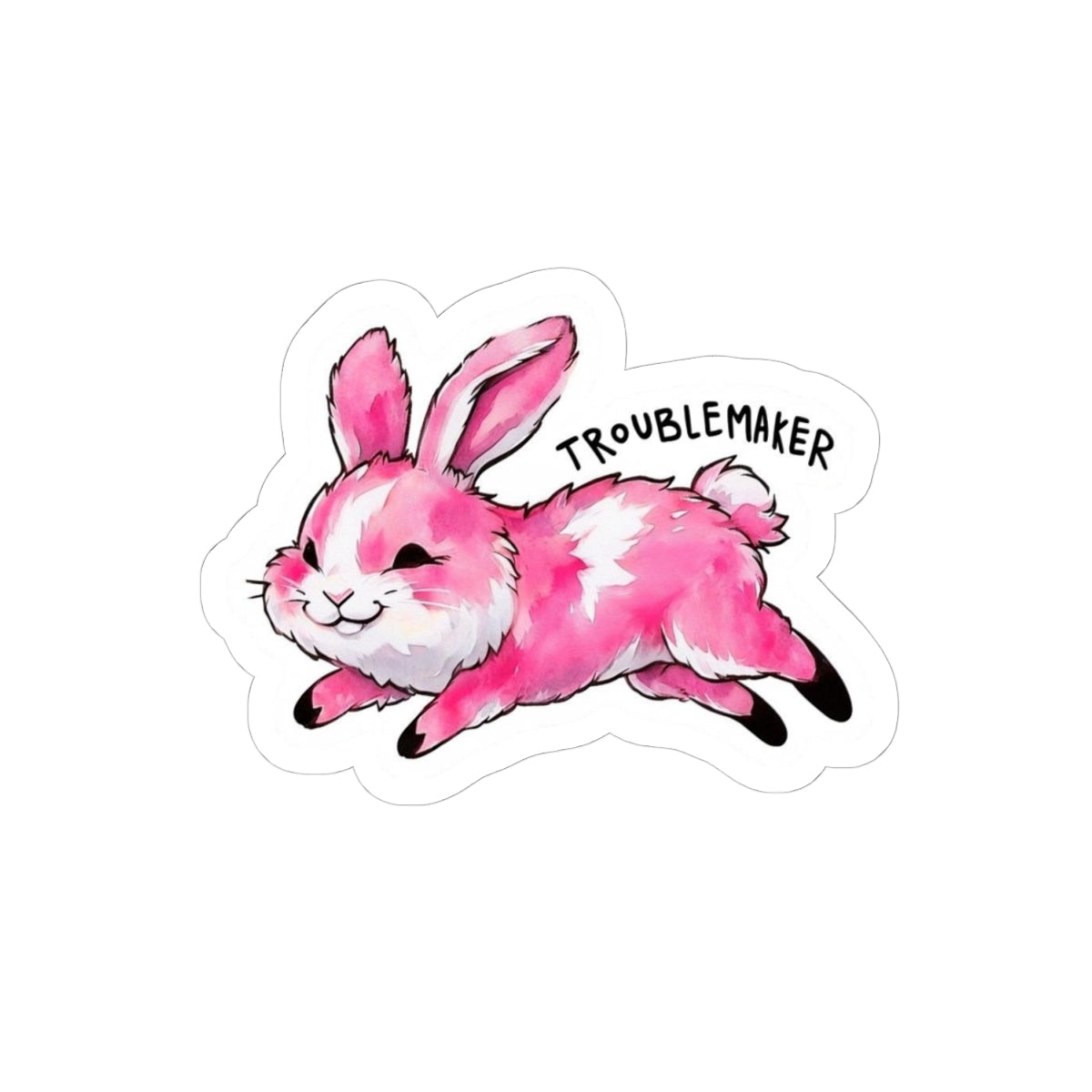 Funny Troublemaker Bunny Kiss-Cut Stickers for Laptops, Water Bottles, Journals, Decals, Scrapbooking