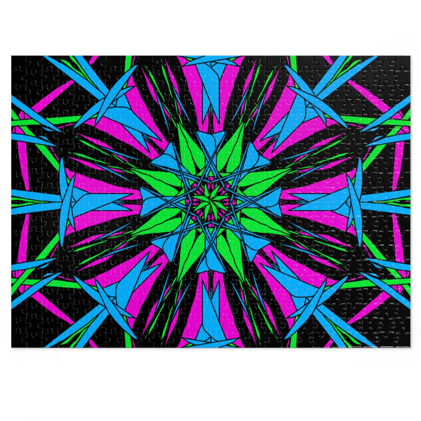 Vibrant Kaleidoscope Jigsaw Puzzle with Tin, Fun Family Activity, Colorful Home Decor, Unique Gift Idea, Mindfulness Stress Relief