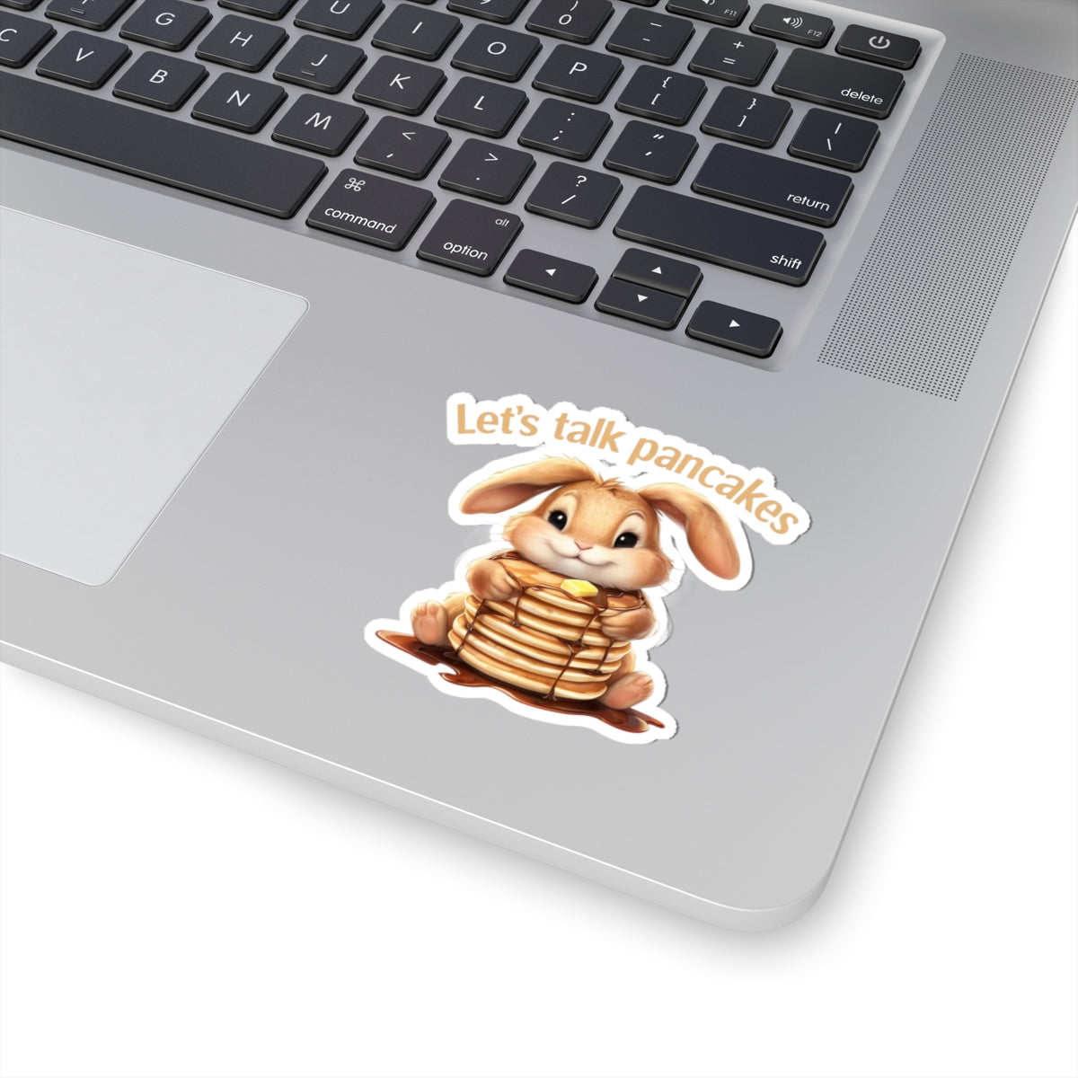 Pancakes Bunny Kiss-Cut Sticker, Cute Laptop Decal, Foodie Gift, Vinyl Journal Sticker, Scrapbook Label