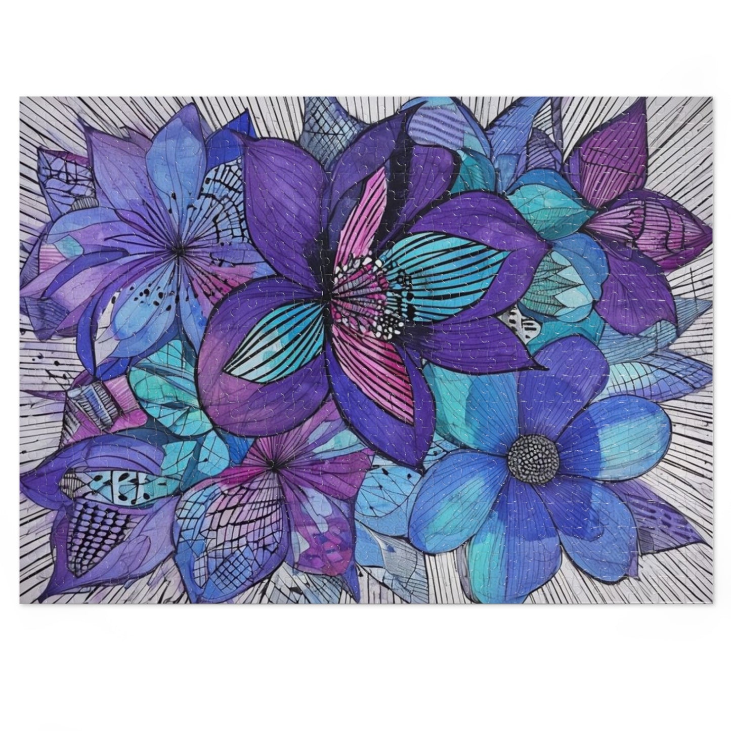 Floral Jigsaw Puzzle, Flower Puzzle Game, Art Therapy Puzzle, Gift for Puzzle Lovers, Home Decor Activity