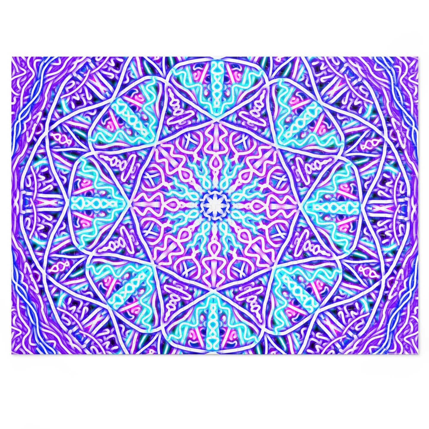 Vibrant Mandala Jigsaw Puzzle with Tin - Perfect for Family Game Night, Gifts, Home Decor, Mindfulness Activities, and Educators