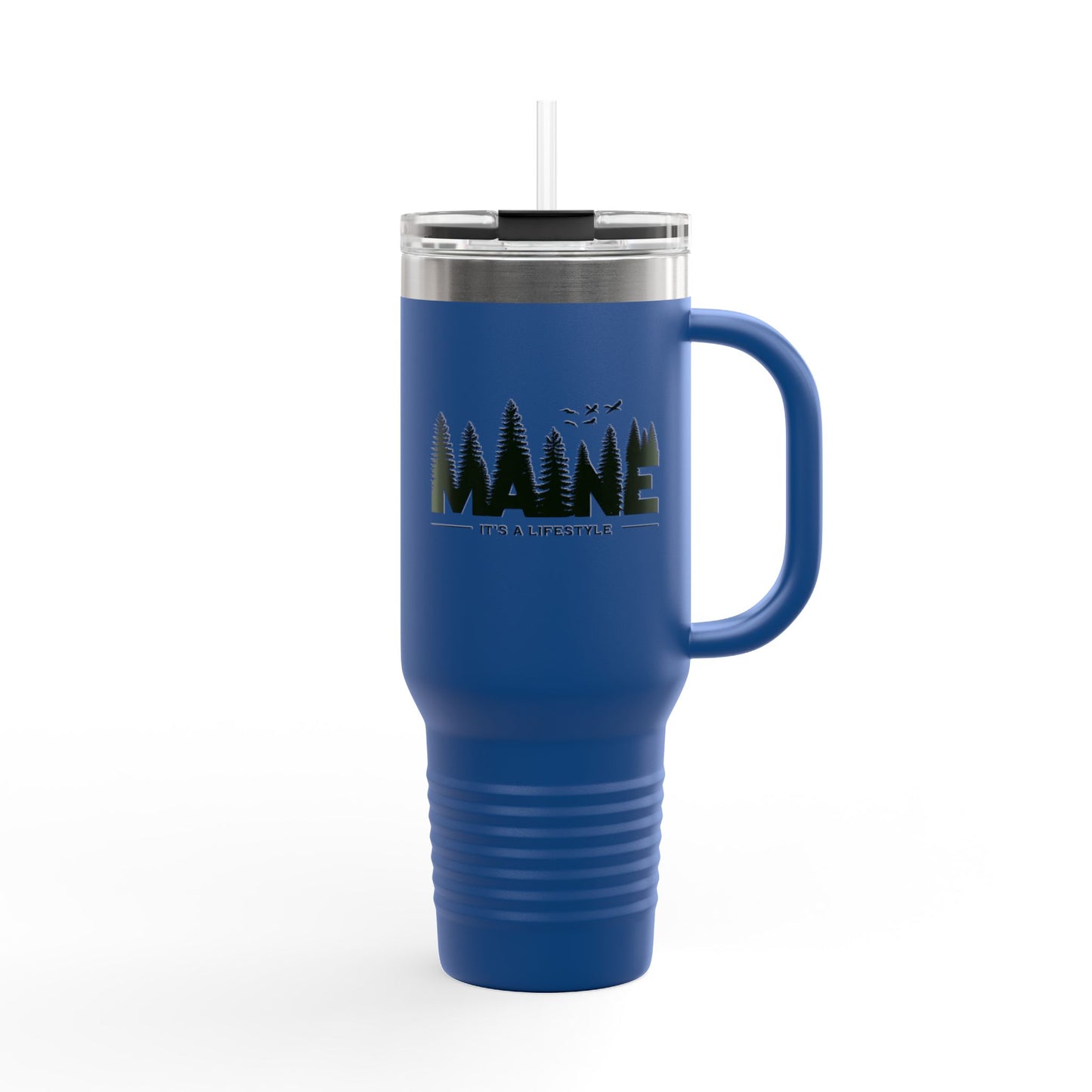 Maine Theme Insulated Travel Mug, 40oz for Outdoor Living Enthusiast - Tumbler, Camping Cup, Adventure Mug, Hiking Tumbler, Road Trip