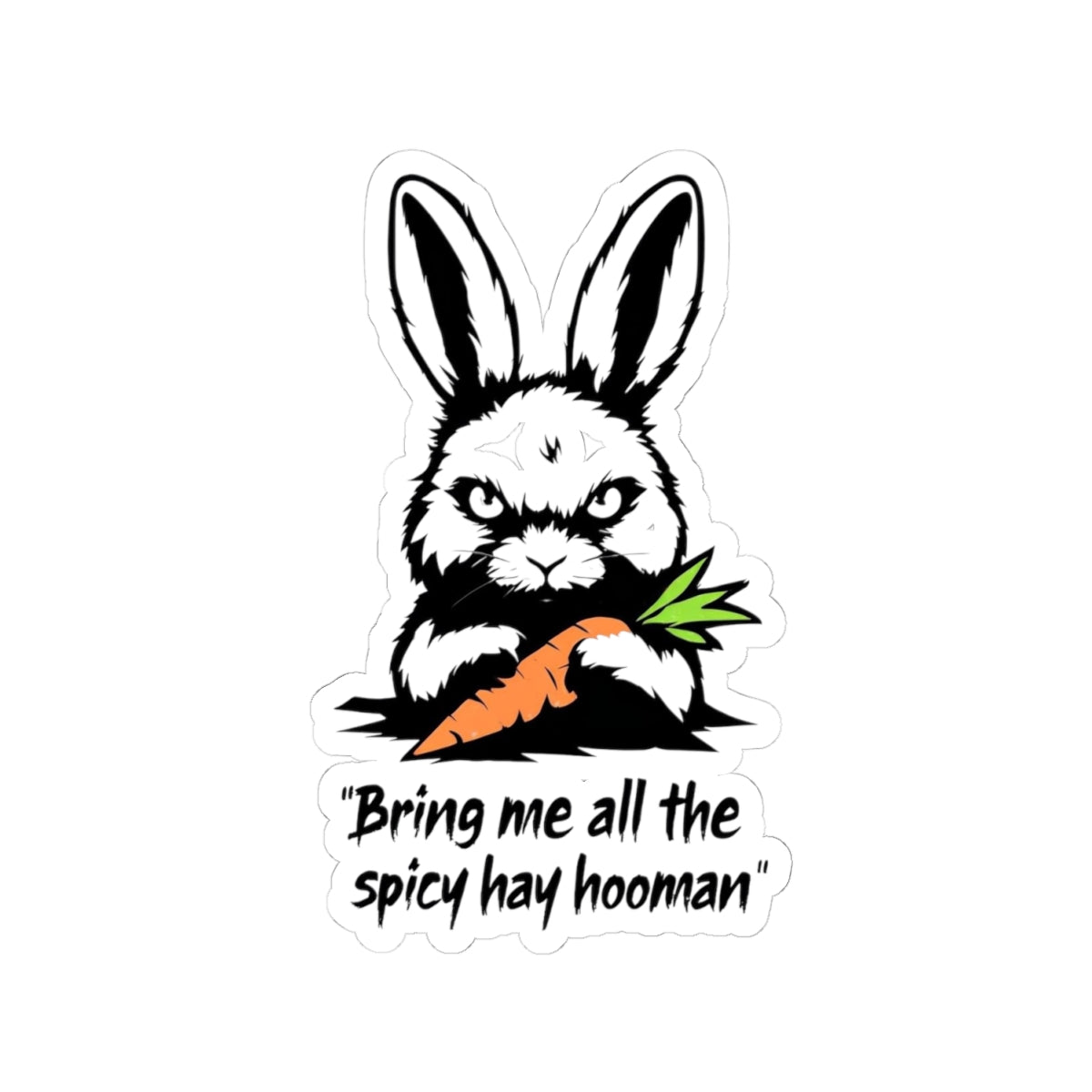 Funny Evil Bunny Kiss-Cut Stickers, Humorous Rabbit Decal, Cute Animal Sticker, Laptop Decal, Car Sticker, Water Bottle Sticker