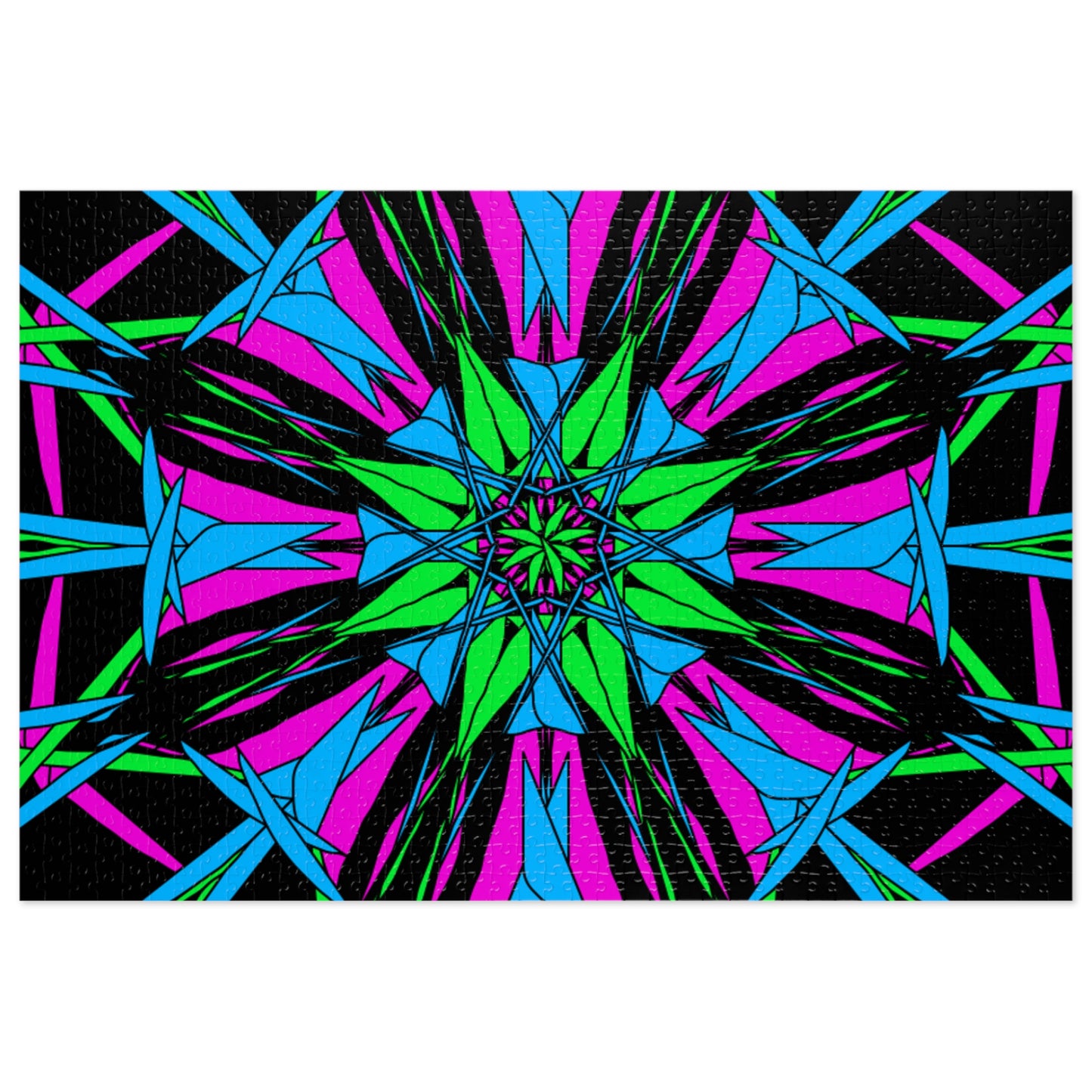 Vibrant Kaleidoscope Jigsaw Puzzle with Tin, Fun Family Activity, Colorful Home Decor, Unique Gift Idea, Mindfulness Stress Relief
