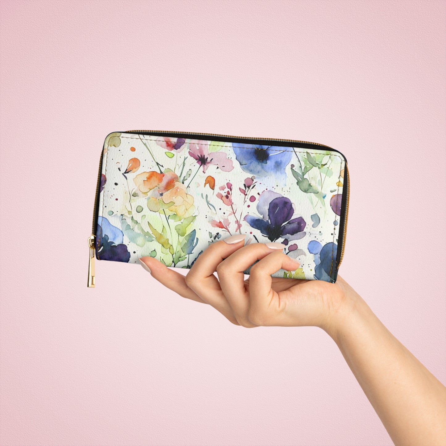 Zipper Wallet - Whimsical Floral Spring Design