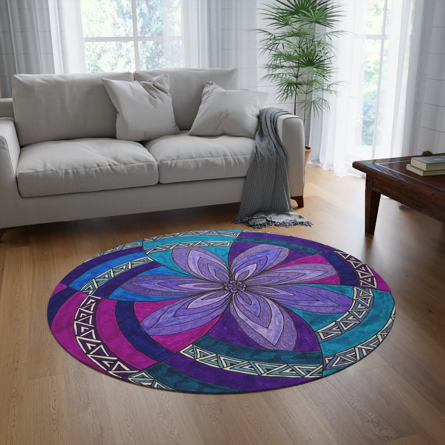 Flower Round Rug