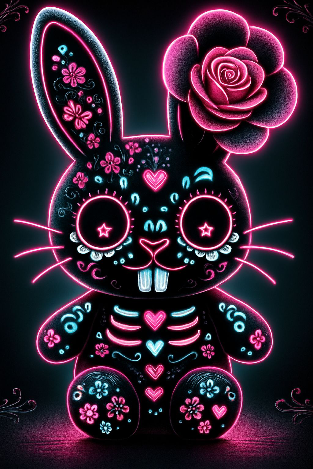 Dark festive bunny digital download