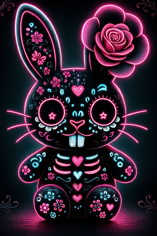 Dark festive bunny digital download