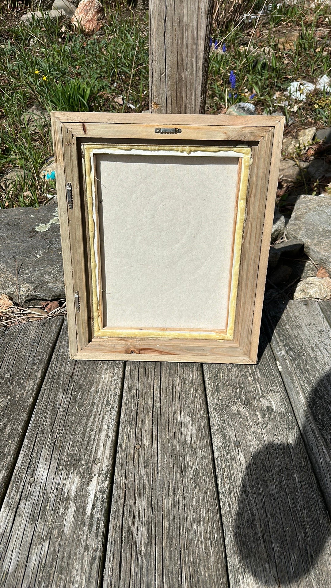 Abstract 3D pen spiral art in blue and pink framed