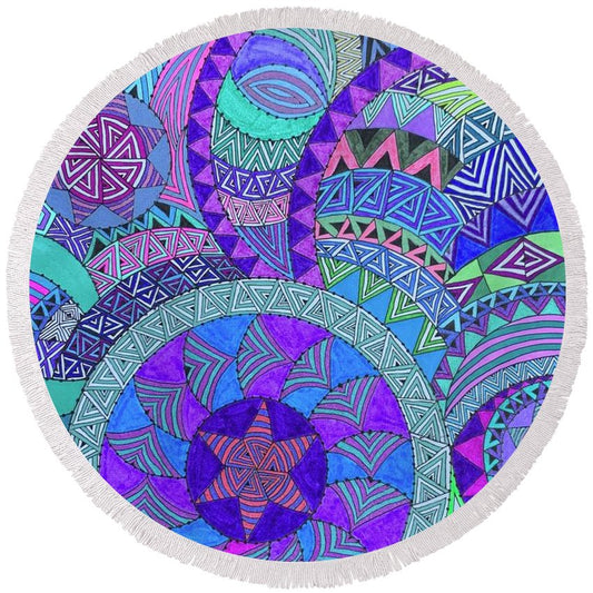 Bright Star - Round Beach Towel